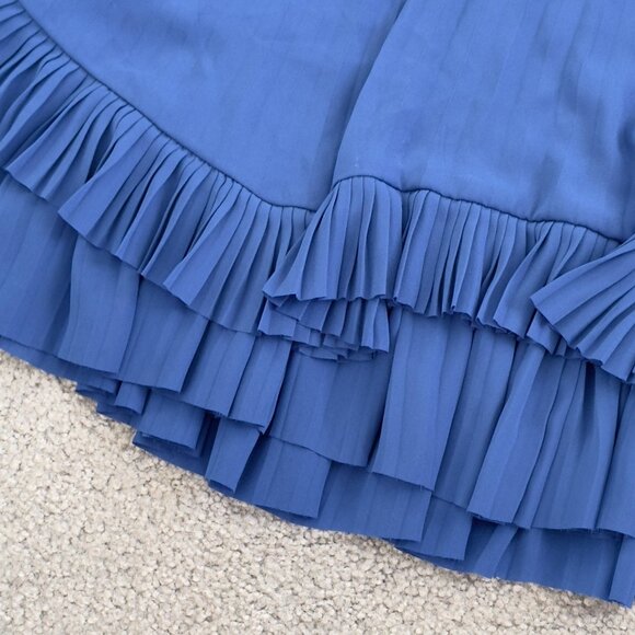 - Banana Republic Tiered Electric Pleated Skirt Royal Blue Flowy US 4 - 1H2785 - Picture 3 of 9